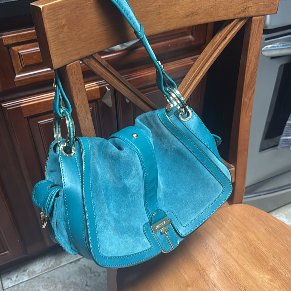 Turquoise Jimmy Choo Hand/Shoulder - Picture 7 of 8